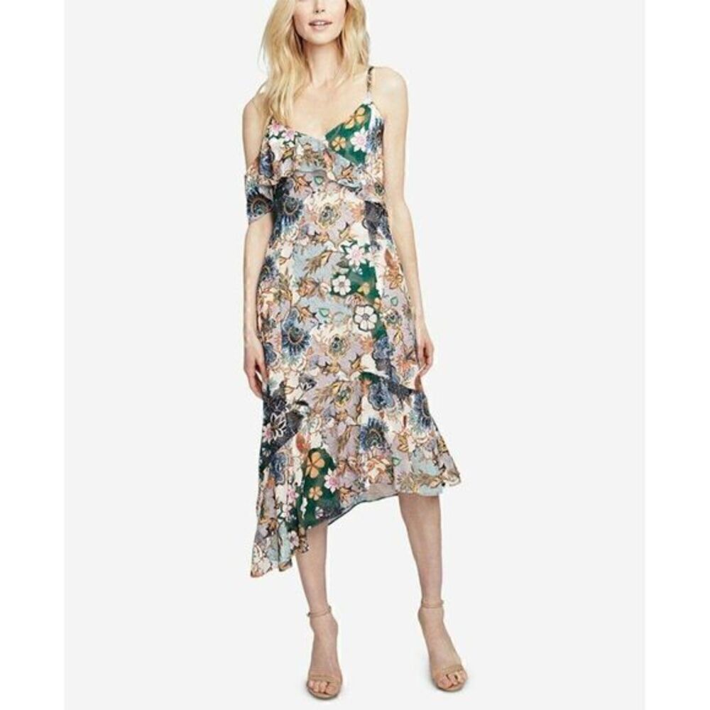 Rachel Roy NEW Floral-Blush Asymmetrical Dress 0‎